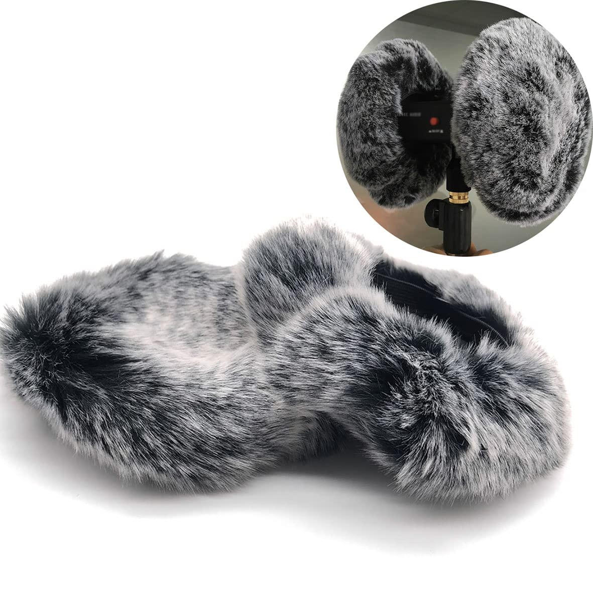 Microphone Windscreen for 3DIO HeadRec Recorders Muff cover, 3DIO Free Space Binaural Mic Outdoor Fur for ASMR Windscreen Dead Cat Furry Windshield
