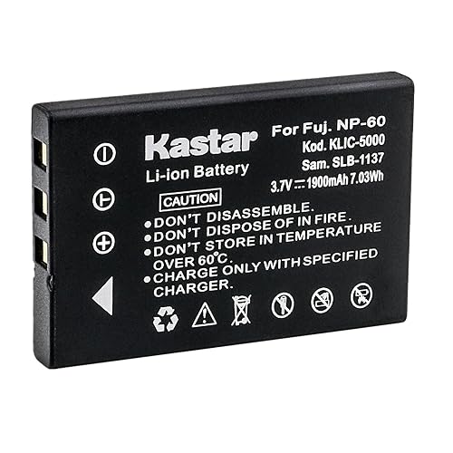 Kastar 1-Pack Battery Replacement for CAS101 (NP60), Creative Introduces Enhanced Divi CAM 428 Mini Digital Camcorder/Creative Vado HD Camera MP3