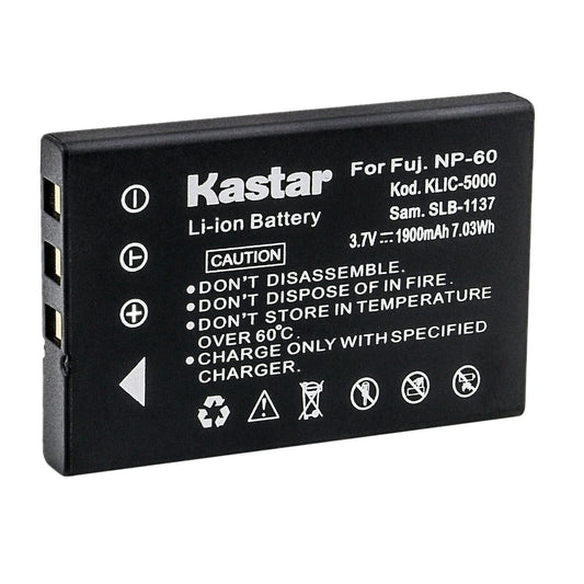 Kastar 1-Pack Battery Replacement for CAS101 (NP60), Creative Introduces Enhanced Divi CAM 428 Mini Digital Camcorder/Creative Vado HD Camera MP3