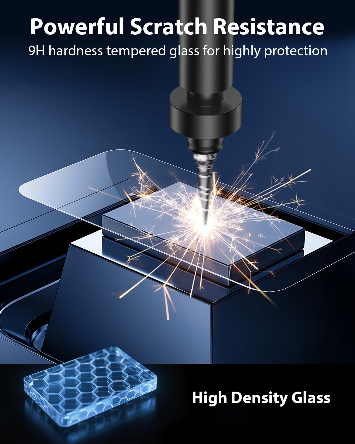 Mkeke Screen Protector Compatible with iPhone 17 Pro, 3 Pack Tempered Glass [9H+ Hardness] [Military-Grade Drop Protection] [Sensitive Touch] [Easy