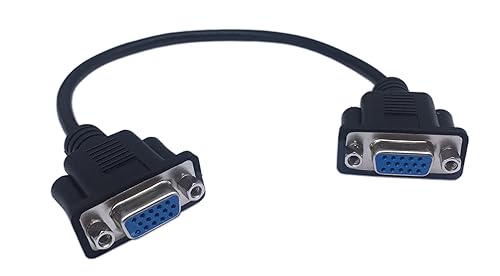 CERRXIAN 1ft VGA SVGA 15 Pin HD15 Female to Female Gender Changer Adapter Extension Video Monitor Cable for PC Laptop TV Porjector?ff?