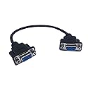CERRXIAN 1ft VGA SVGA 15 Pin HD15 Female to Female Gender Changer Adapter Extension Video Monitor Cable for PC Laptop TV Porjector?ff?