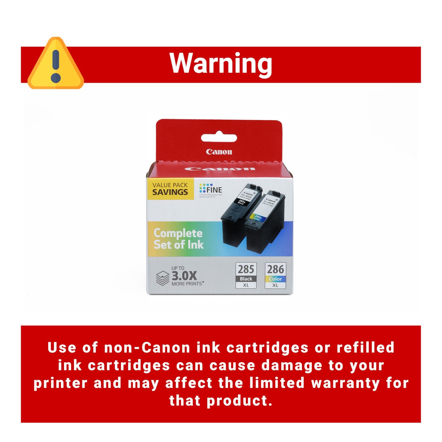 Canon PG-285 XL / CL-286 XL Genuine Ink Value Pack (2 Cartridges), Compatible with TR7820, TS7720/7722