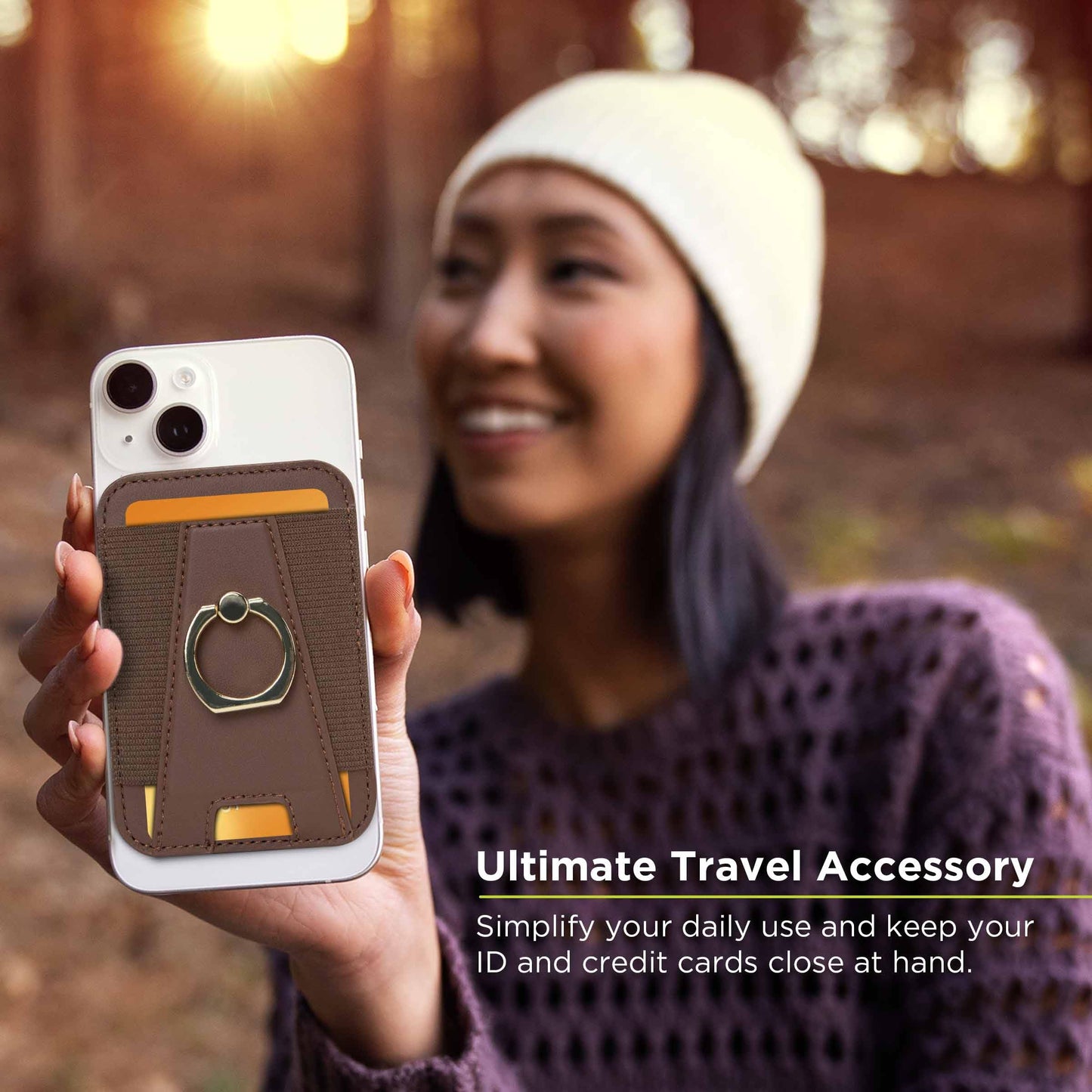 PureGear Mag Wallet Grip Kickstand, Magnetic Card Wallet Holder with Ring Holder for MagSafe iPhone 17,16,15,14,13,12 Series, MagSafe Compatible