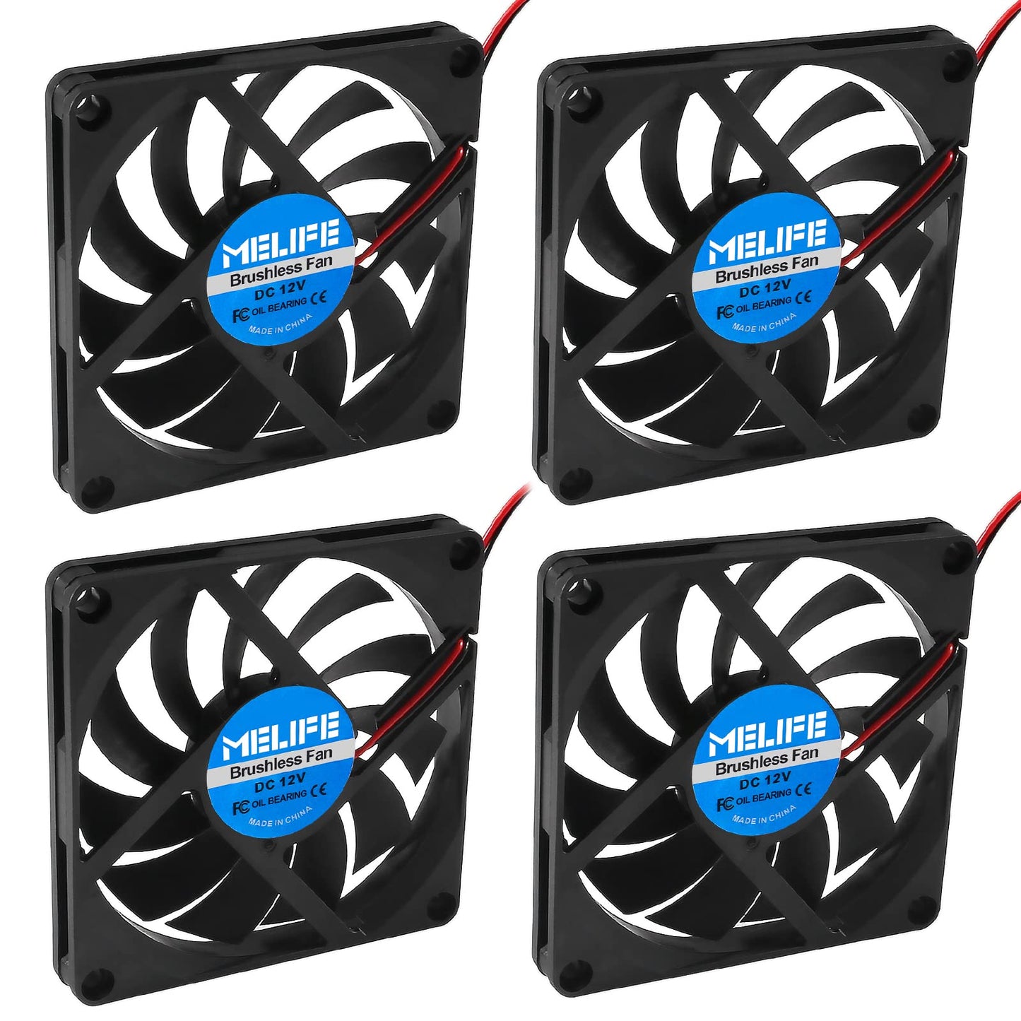 4 Pcs DC Exhaust Cooler Fan 12V 8010 Fan, MELIFE 80x80x10 Brushless Cooling Fan 80MM for Makerbot for 3D Printer PC CPU Computer