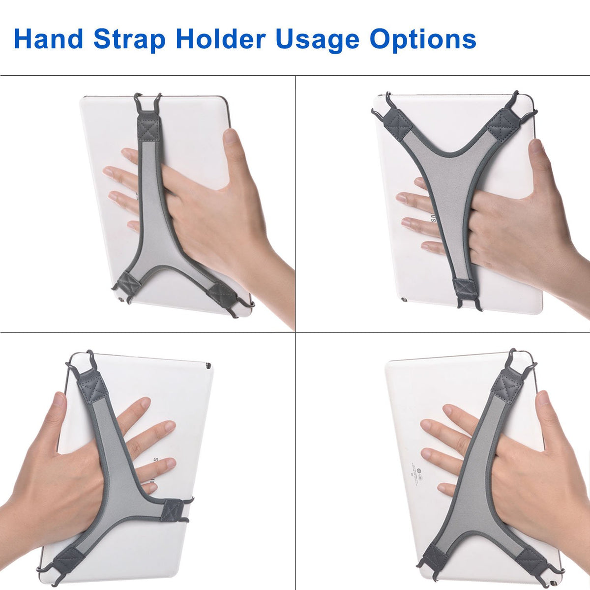 TFY Security Hand Strap Holder for Tablets Anti-Drop Secure Grip Gray