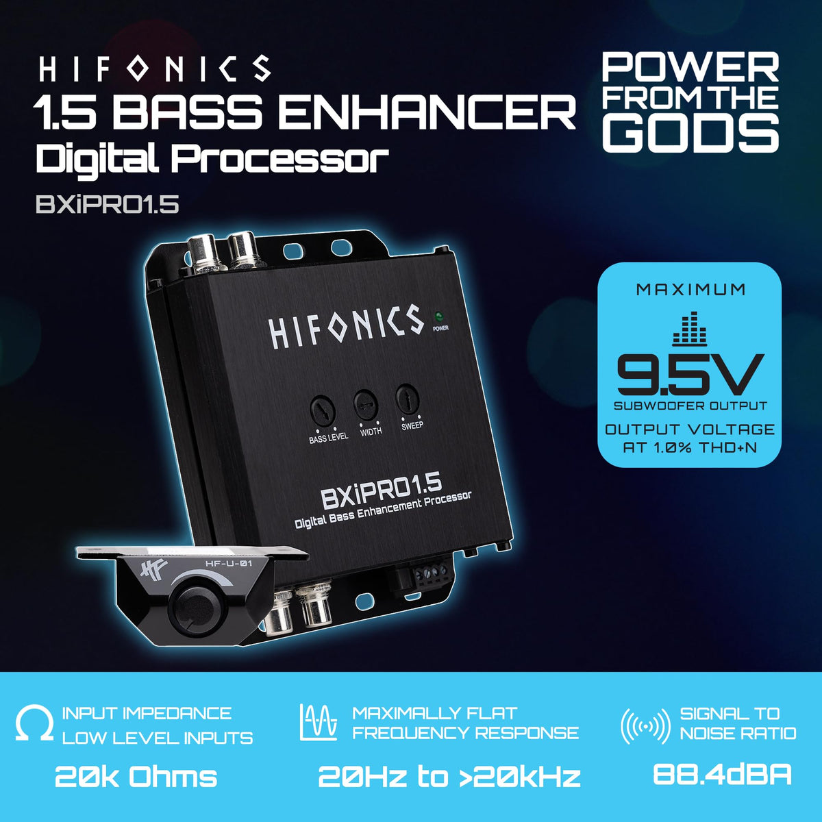 Hifonics BXiPRO1.5 Digital Bass Enhancement Processor with Dash Remote