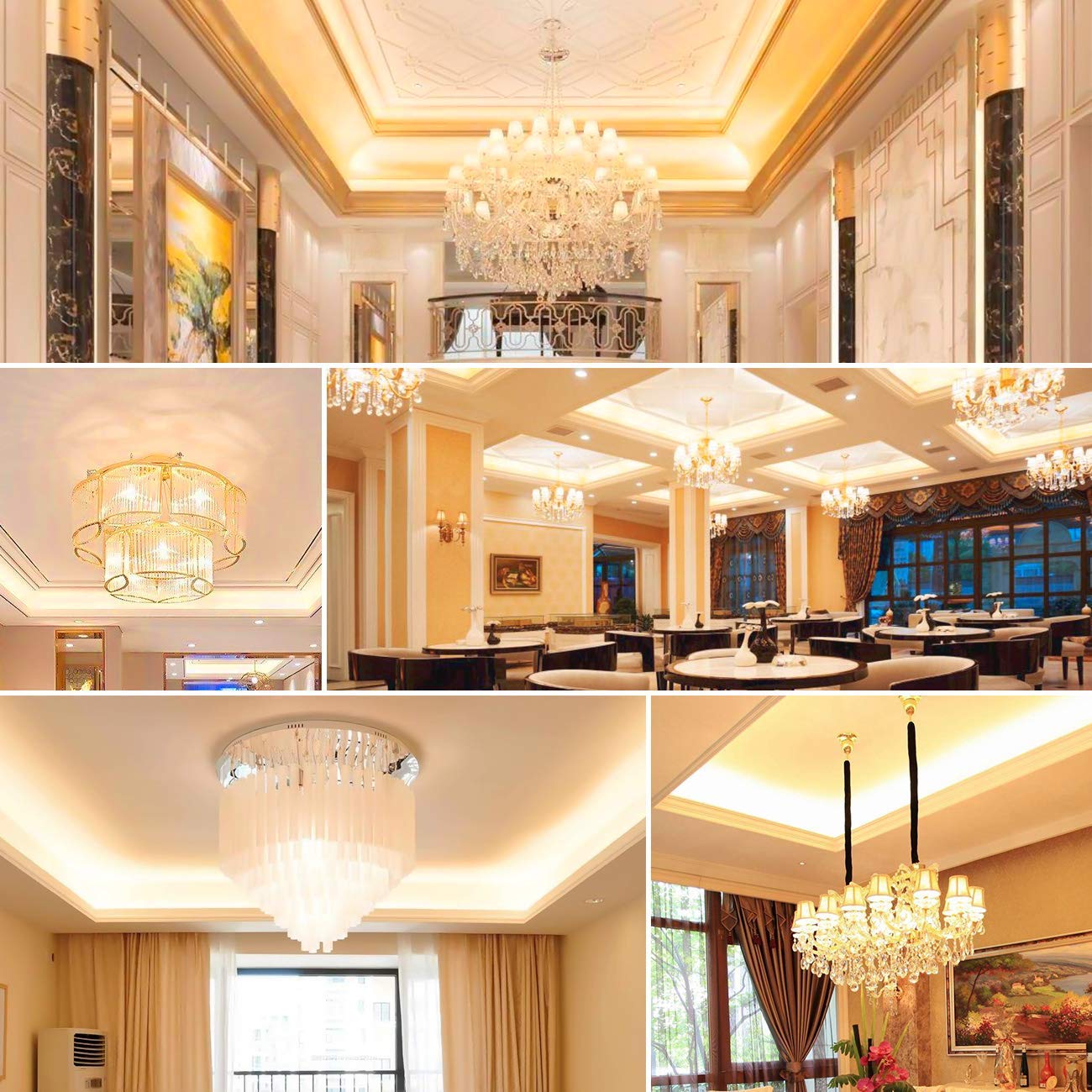 OHLGT G9 LED Bulbs Dimmable 6W (60W Halogen Bulb Equivalent), Warm White 3000K, 110V-130V, 500LM Bi Pin for Home Lighting, 6Packs