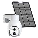 Camcamp 4MP Battery Powered WiFi Camera with Solar Panel, Spotlight, PTZ, 2-Way Audio, Smart Human Detection, Cannot Work Alone, Only Compatible SC23