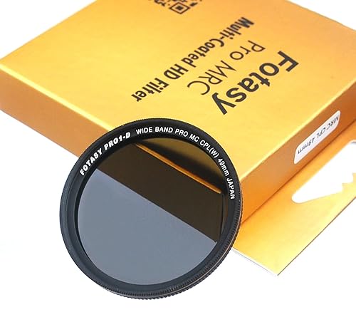 Fotasy 49mm Ultra Slim Circular PL Lens Filter, Nano Coatings MRC Multi Resistant Coating Oil Water Scratch, 16 Layers Multi-Coated 49mm CPL Filter