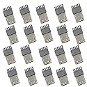 20PCS Micro USB Male Port Connector 5 Pin USB Connectors Straight Jack Solder Micro-USB Repair Replacement Adapter