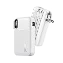 RORRY Portable Charger Built in Cables, AC Wall Plug In Portable Charger Power Bank 10000mAh Travel Battery Pack 22.5W Fast Charging for iPhone