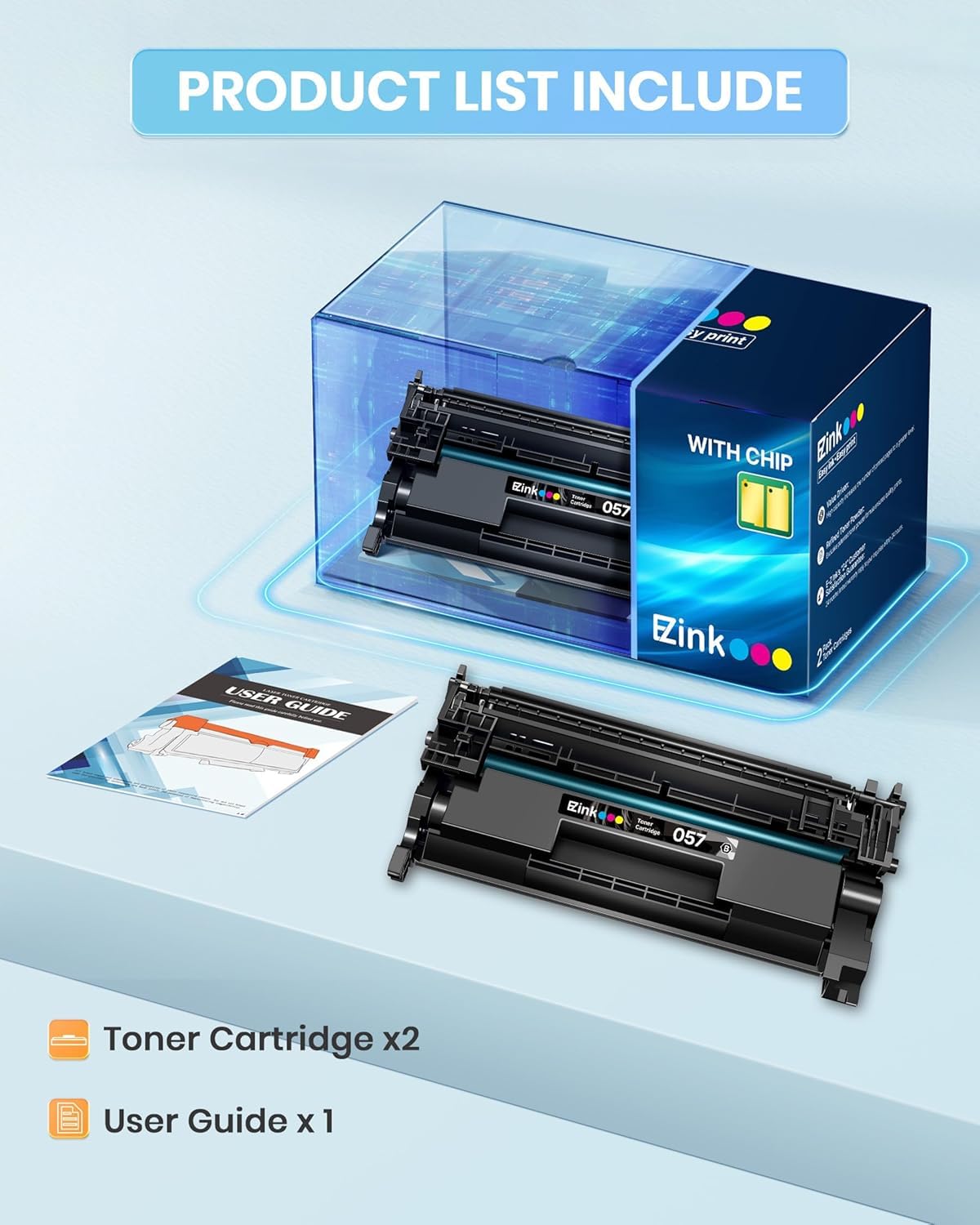 E-Z Ink 057 Toner Cartridges (with Chip) Replacement for Canon 057 Toner Cartridge CRG-057 057H Work with ImageCLASS MF445dw MF448dw LBP226dw LBP227dw