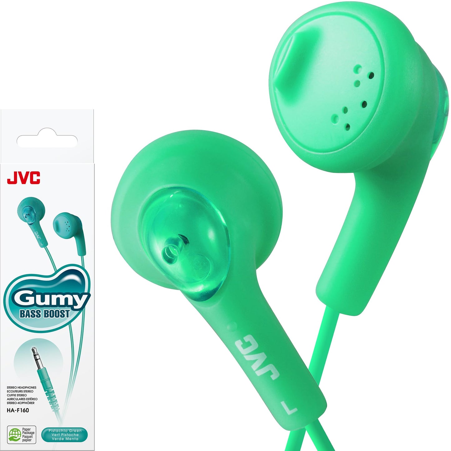 JVC HAF160G Gumy Ear Bud Headphone Green