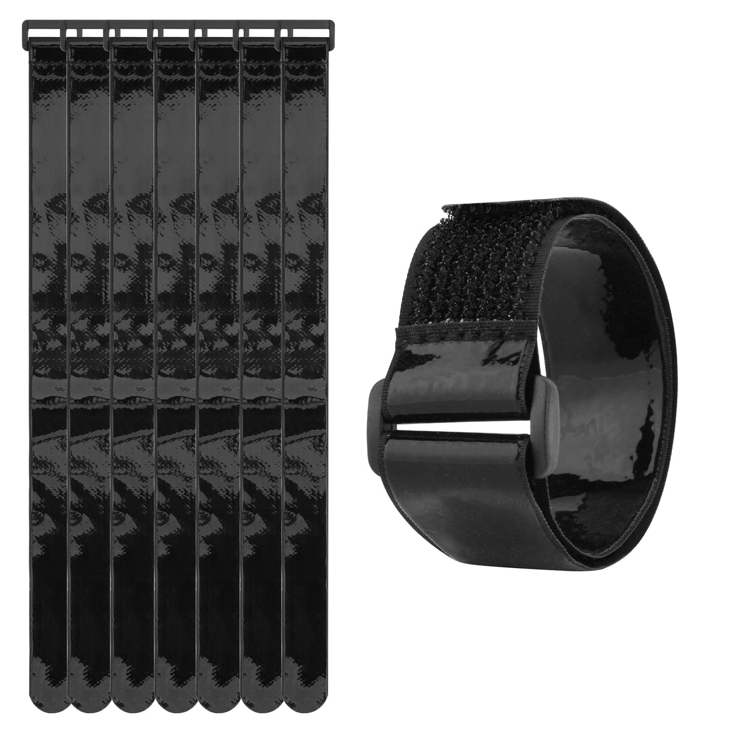 Cinch Straps with Anti-Slip Silicone Strips, 1 x 14" Hook & Loop Fastening Cable Strap Heavy Duty Multipurpose Straps for Extension Cord Cable Ropes