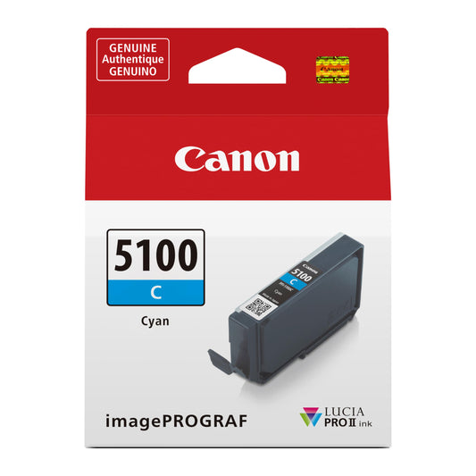 Canon PFI-5100 Genuine Cyan Ink Tank, Compatible with ImagePROGRAF PRO-310 Printers