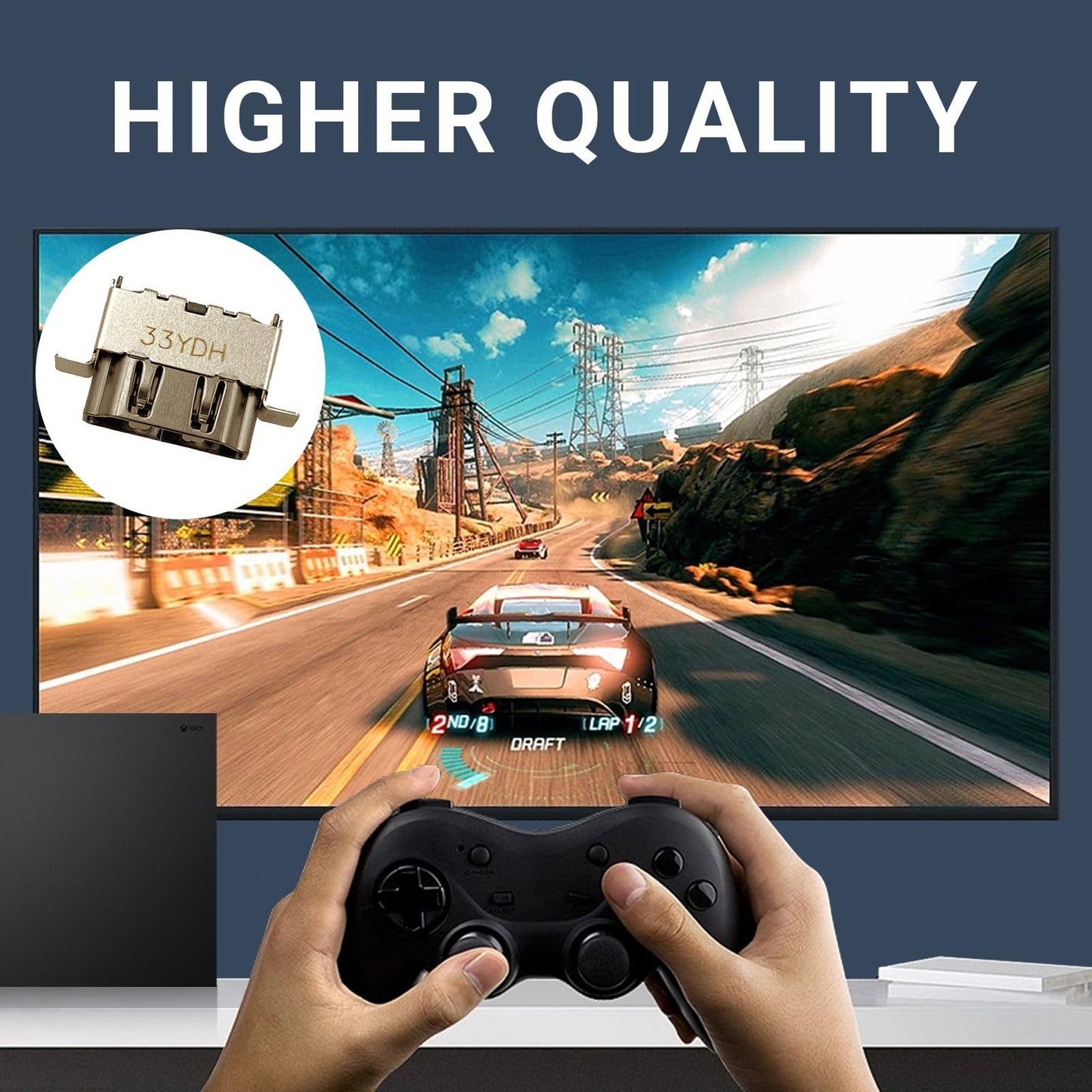 PAOBTEIY 2 Pack HDMI Port Replacement for one X With 10-in-1 Kits [xbox_one]