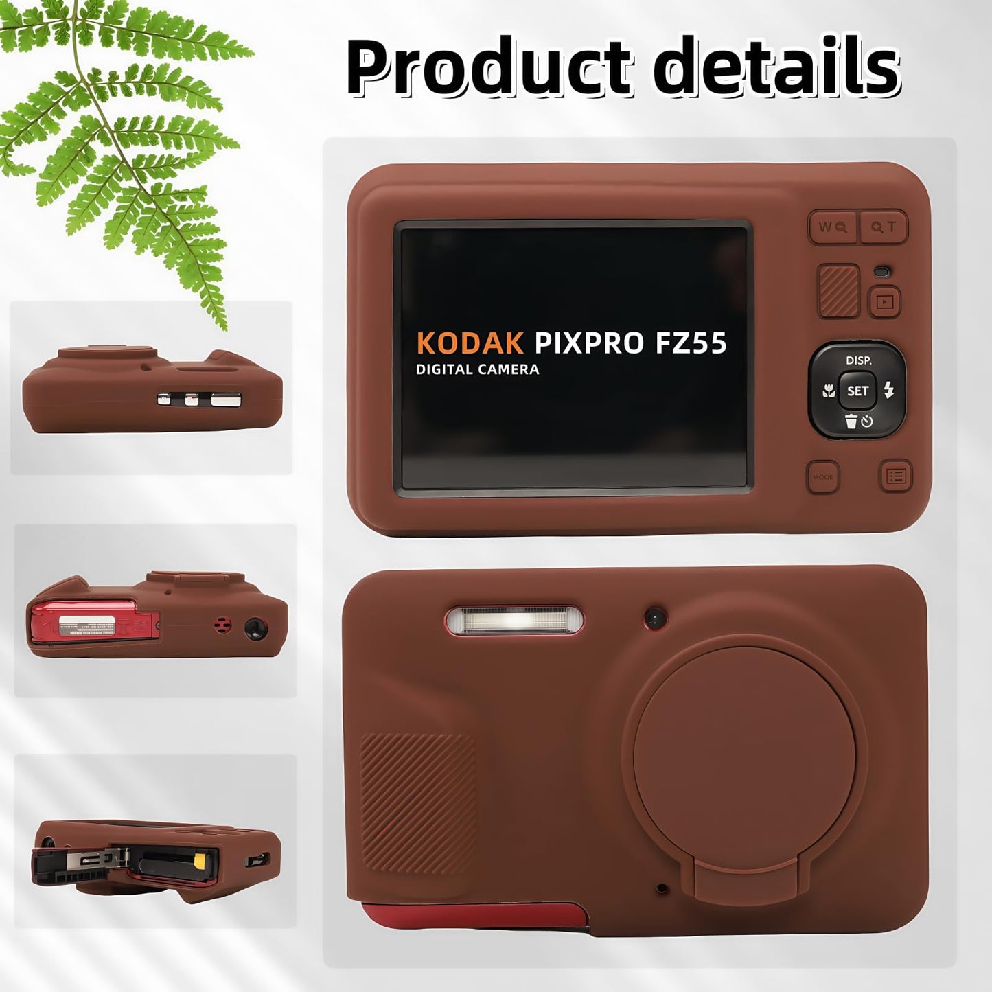 SZHSYJY Case for Kodak PIXPRO FZ55,FZ55 accessories,Soft Silicone Protective Case Removable Lens Cover,Comes with 2 Screen Protectors and 1 Wrist