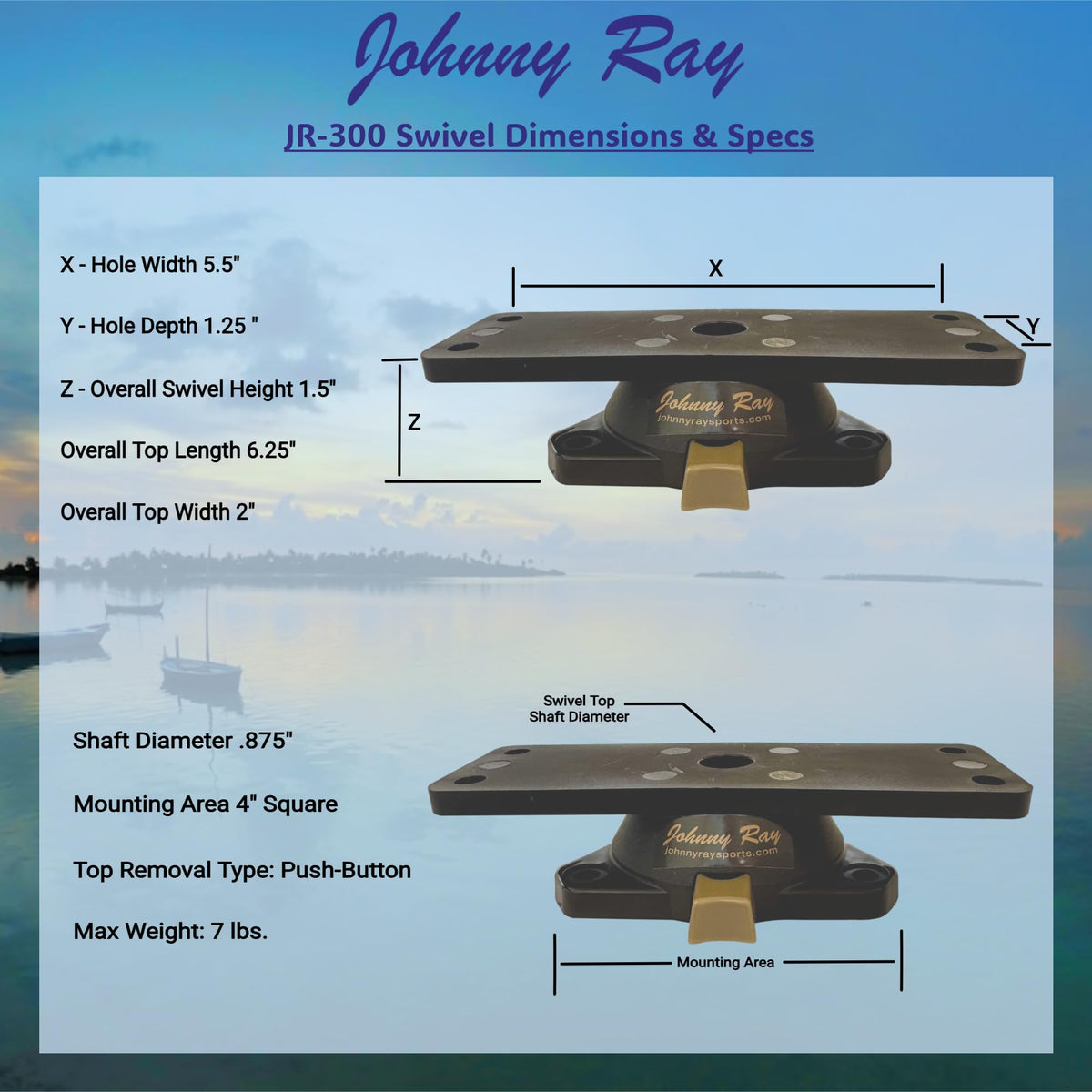 Johnny Ray JR-300 Fish Finder Mount and Depth Finder Mount