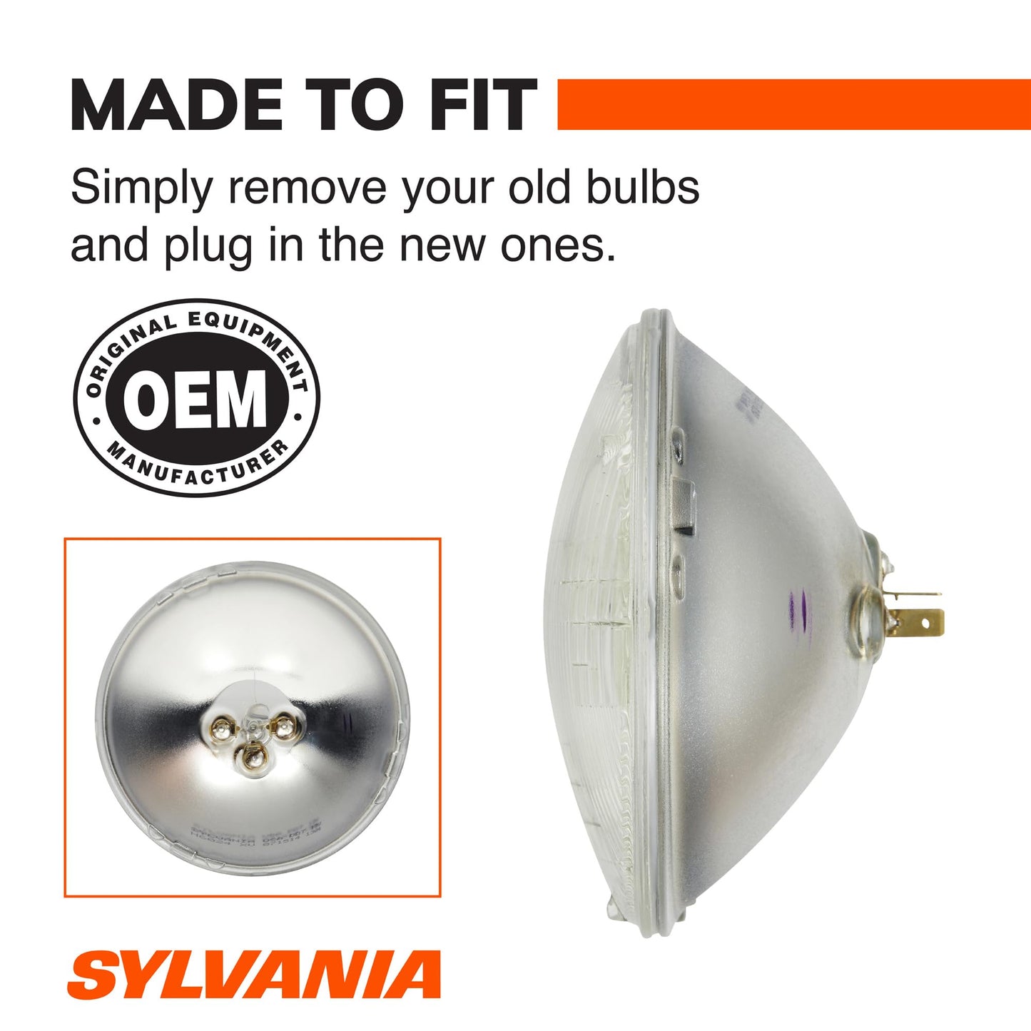SYLVANIA H6024 XtraVision PAR56 Sealed Beam Halogen Headlight, 7", 1 Bulb