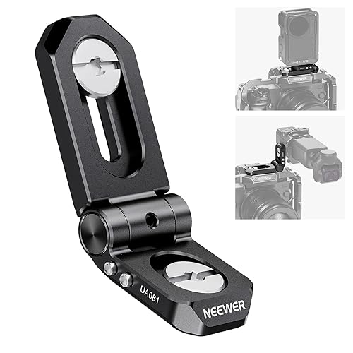 NEEWER Mini Foldable L Plate Accessory Mount Adapter with 1/4" Screws, Detachable Anti Twist Pin, Compatible with SmallRig Camera Cage, LED Light