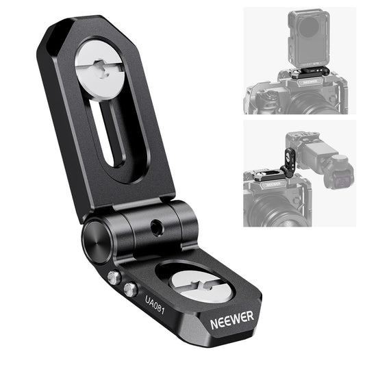 NEEWER Mini Foldable L Plate Accessory Mount Adapter with 1/4" Screws, Detachable Anti Twist Pin, Compatible with SmallRig Camera Cage, LED Light