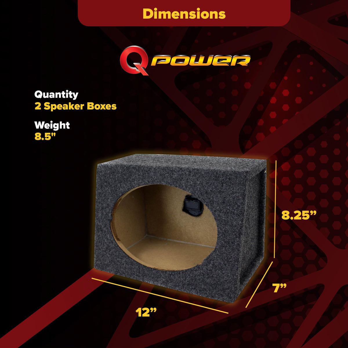 Q Power TW6X9 Angled 6x9-Inch Sealed Speaker Box, Pair