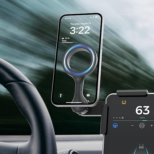 CYBERGUYS! Magnetic Phone Mount for Tesla Monitor - Tesla Model 3/Y X/S (2022) Accessories for All Cell Phones - Strong Magnetic Hold Tesla Phone