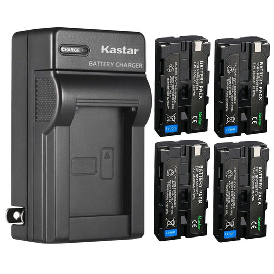 Kastar 4-Pack NP-F580 Battery 7.4V 3500mAh and AC Wall Charger Replacement for Blackmagic Design NP-F570 Battery, Blackmagic Design Pocket Cinema