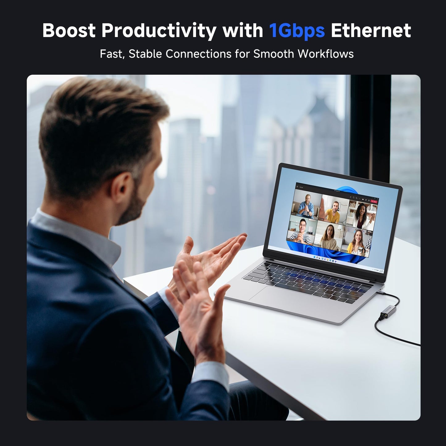 Cable Matters USB C to Ethernet Adapter, Gigabit Ethernet to USB C Adapter