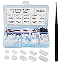 D-FLIFE 2.54mm XH Connector Socket Kit with pre-Crimped Cable Wire 2/3/4/5/6/7 Pin Housing JST Adapter Cable Male and Female Compatible with JST-XH