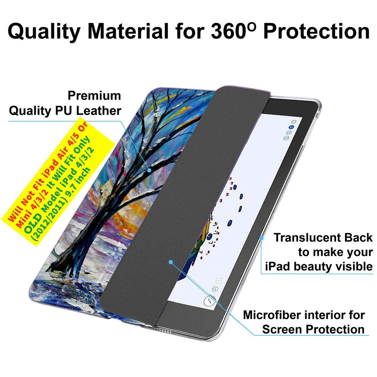DuraSafe Cases for iPad 2 3 4 Gen [iPad 4th iPad 3rd iPad 2nd Old Model ] 9.7 Inch A1458 A1416 A1395