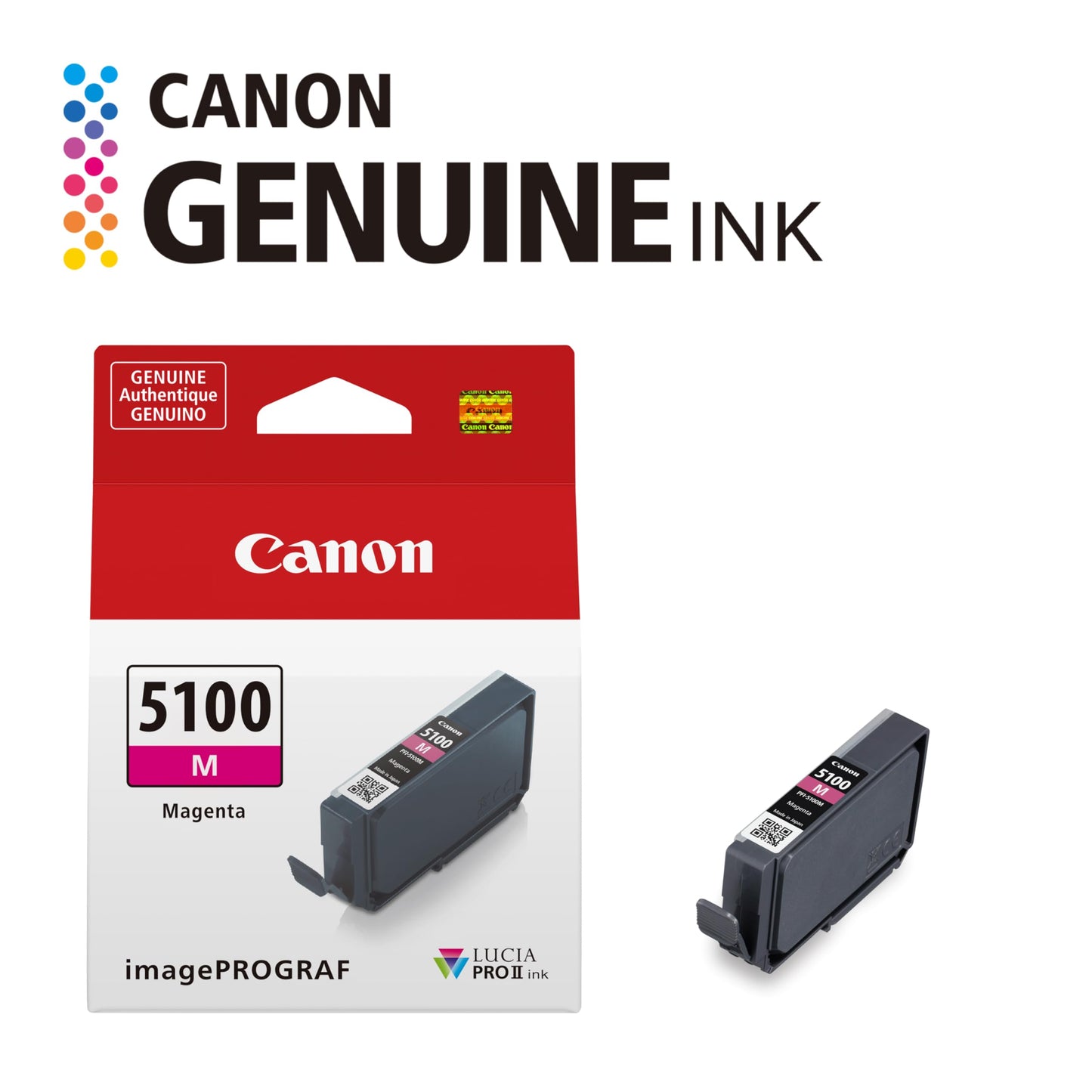 Canon PFI-5100 Genuine Magenta Ink Tank, Compatible with ImagePROGRAF PRO-310 Printers