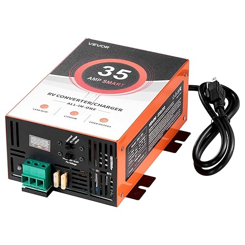 VEVOR RV Power Converter, 35 Amp, 110V AC to 12V DC RV Converter Battery Charger, 4 Stage Smart Charging, 13V to 16.5V Operating Range, Compatible…