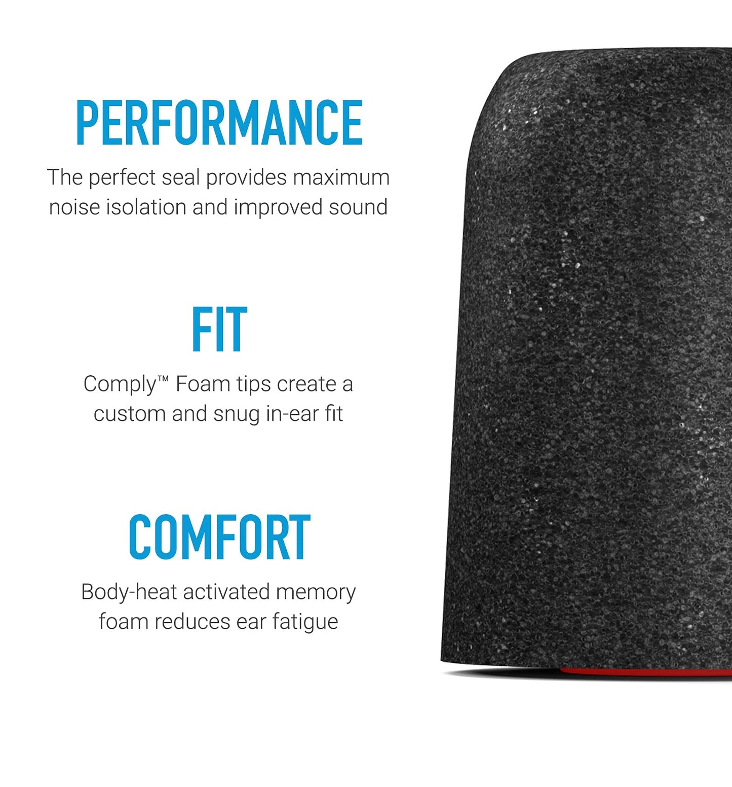 Comply P-Series | Memory Foam Replacement Ear Tips Designed for Etymotic, NuForce, ISOtunes PRO, Q-Jays, & More | Superior Noise Isolation, Ultimate