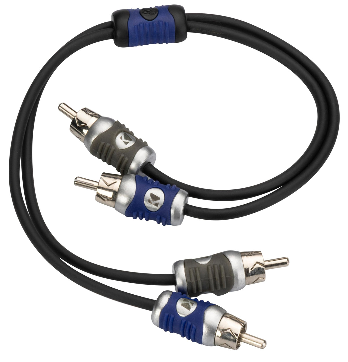 KICKER QI203 Q-Series 2-Channel RCA Interconnect Cable (46QI203), 12 Inches, 0.3M