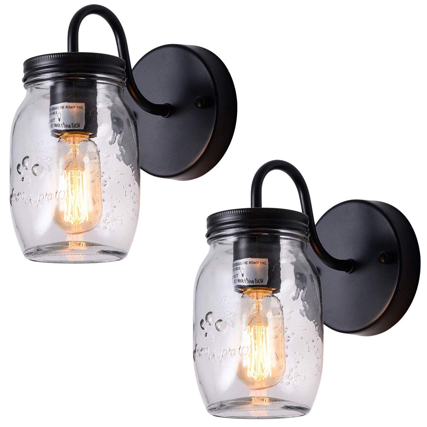 XIPUDA Sconces Wall Lighting, Retro Wall Sconces Set of Two, Black Vanity Lights Bathroom Sconces Wall Decor, Hallway Wall Sconces Farmhouse Wall Lamp