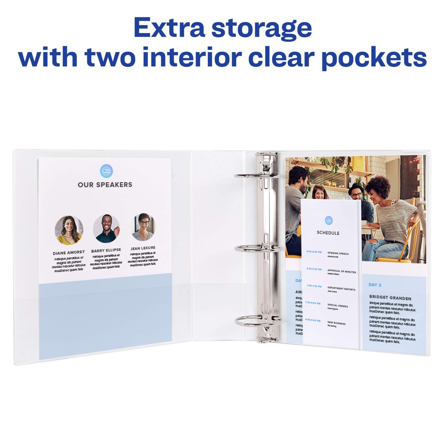 Avery Standard View 3 Ring Binder, 1" Round Rings, 175-Sheet Capacity, 1.4 Inch Wide Spine, 1 White Binder, Ideal for Lightweight Organization
