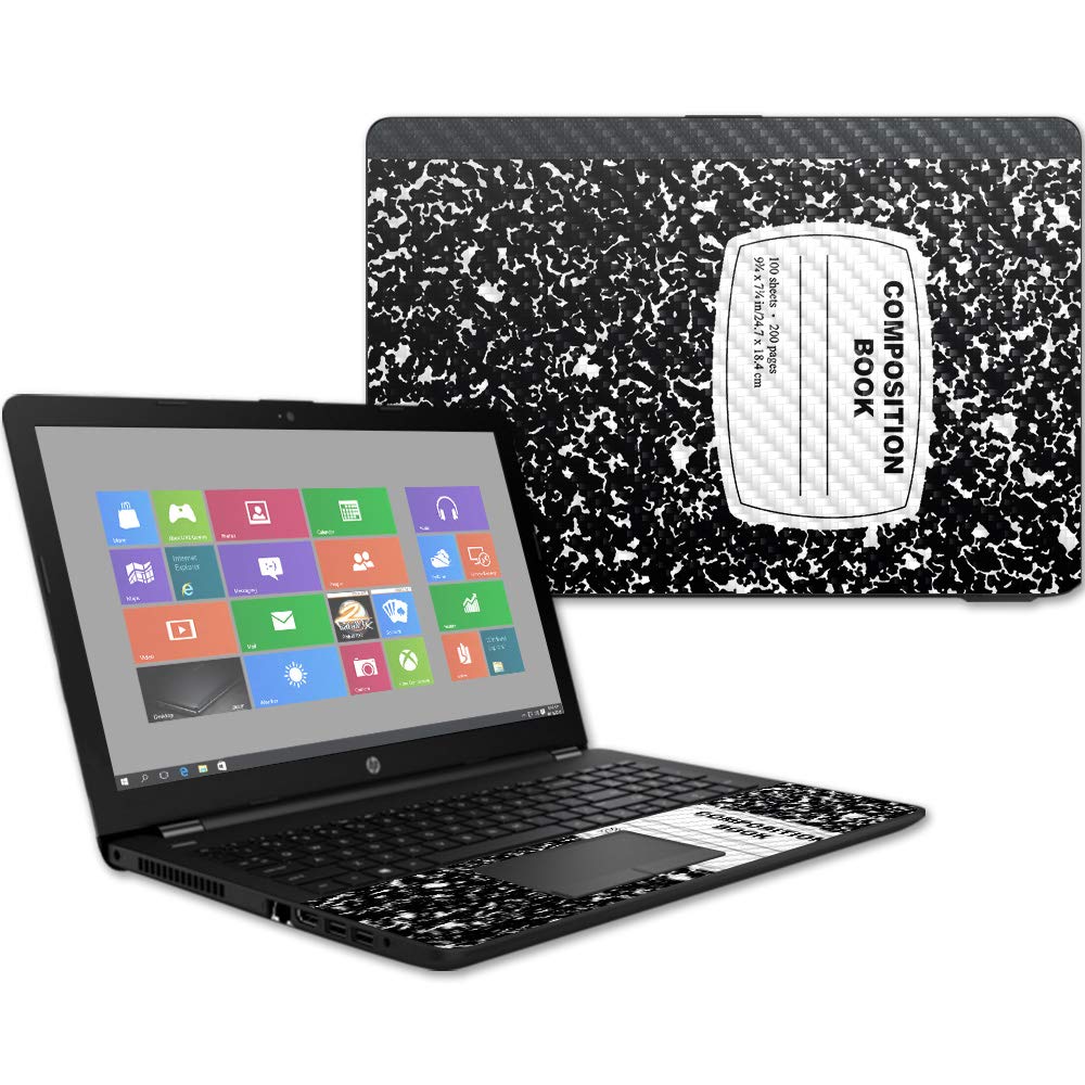 MightySkins Carbon Fiber Skin for HP 15T Laptop 15.6" (2017) - Composition Book | Protective, Durable Textured Carbon Fiber Finish | Easy to Apply…