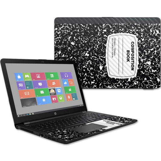 MightySkins Carbon Fiber Skin for HP 15T Laptop 15.6" (2017) - Composition Book | Protective, Durable Textured Carbon Fiber Finish | Easy to Apply…