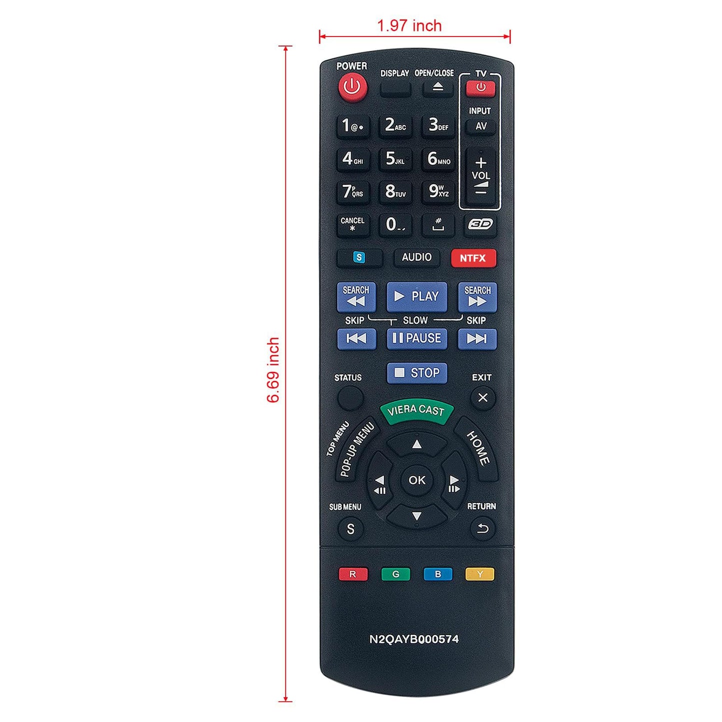 New N2QAYB000574 Replaced Remote fit for Panasonic DMP-BDT210 DMP-BDT110 DMP-BDT215 DMP-BDT310 DMPBDT210 DMPBDT110 DMPBDT215 DMPBDT310 Blu-Ray Disc