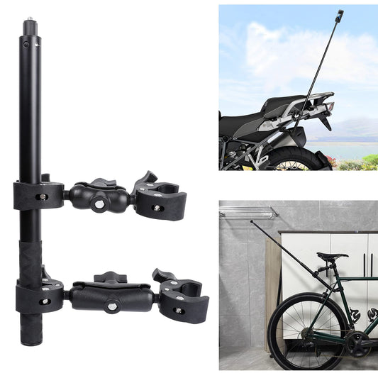 PellKing Motorcycle Bike Handlebar Clamp Mount and 61" Invisible Selfie Stick for Insta360 X5 X4 X3 X2 X ONE RS R GO 3 DJI OSMO 360 GoPro MAX 2 Camera