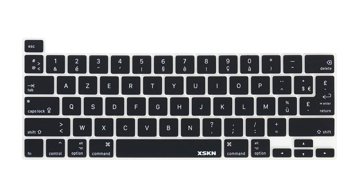 XSKN French Language Black Silicone Keyboard Cover Skin for Touch Bar Models 2019 New MacBook Pro 16 inch A2141 2020 New MacBook Pro 13.3 inch A2251