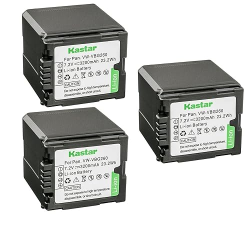 Kastar 3-Pack Battery Replacement for VW-VBG260 AG-AC7 AG-AF100 AG-HMC40 AG-HMC80 AG-HMC150 HDC-HS250 HDC-HS300 HDC-HS700 HDC-SD600 HDC-SD700