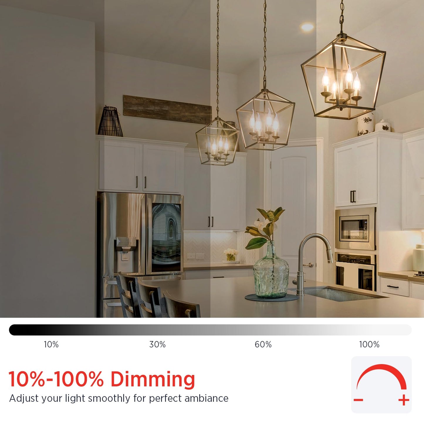 Sengled E12 Candelabra LED Bulbs Dimmable, 60W Equivalent CA10 Chandelier Light Bulbs, 2700K Soft White Candle Bulbs for Chandeliers, Ceiling Fan