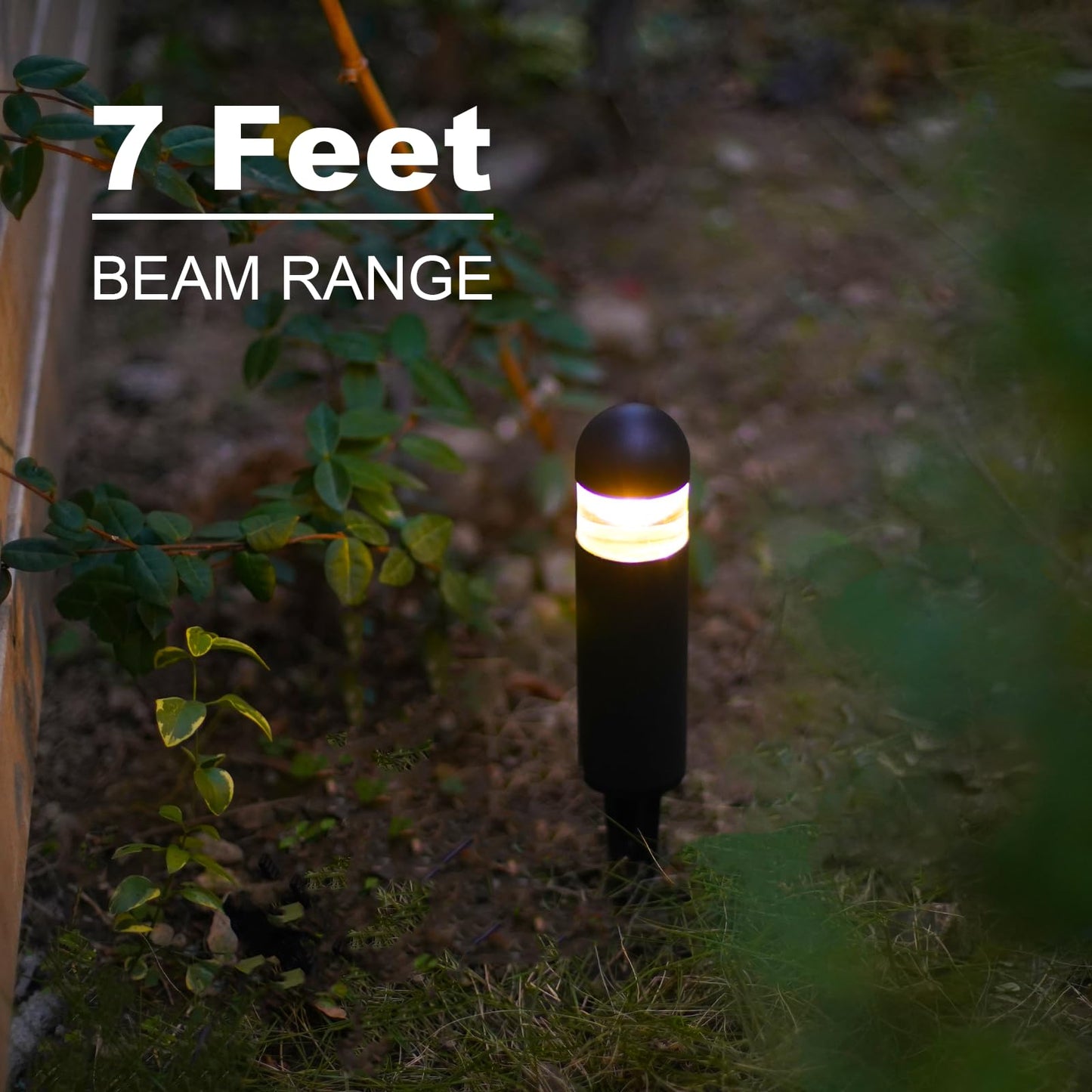GOODSMANN Landscape Lighting 4PK Low Voltage Landscape Lighting 3W 60 Lumen LED Landscape Bollard Lights Outdoor 2700K Warm White Black with Cable
