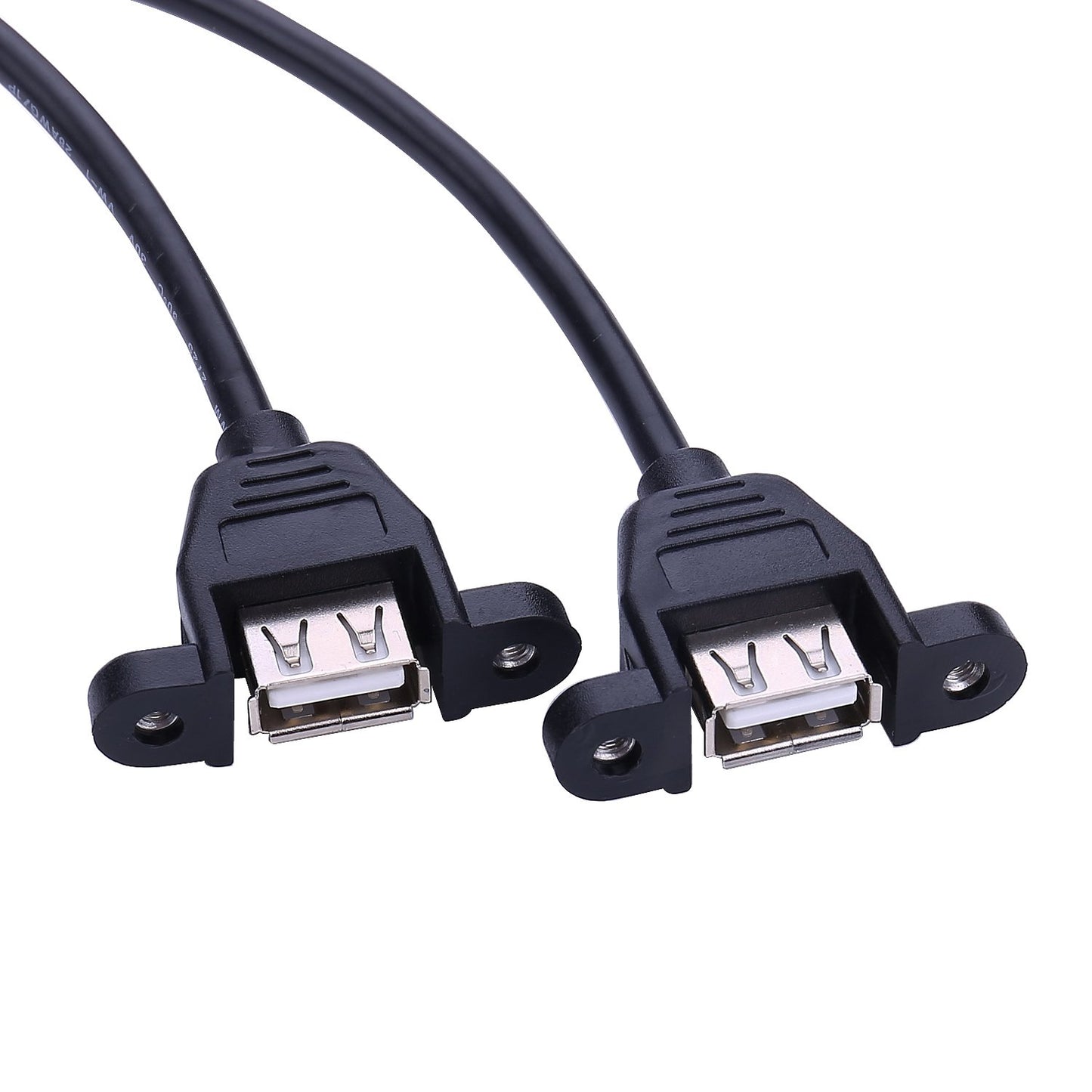 iGreely USB Extension Cable 2Pack 1Ft/30cm USB 2.0 Panel-Mount Type A Male to Type A Female Cable