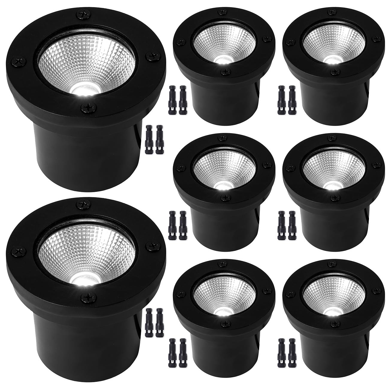 EAGLOD 12W LED Well Light, Low Voltage Landscape Ground Lights,12V-24V Outdoor In Ground Lights, IP67 Waterproof Landscape Lighting 5000K Daylight
