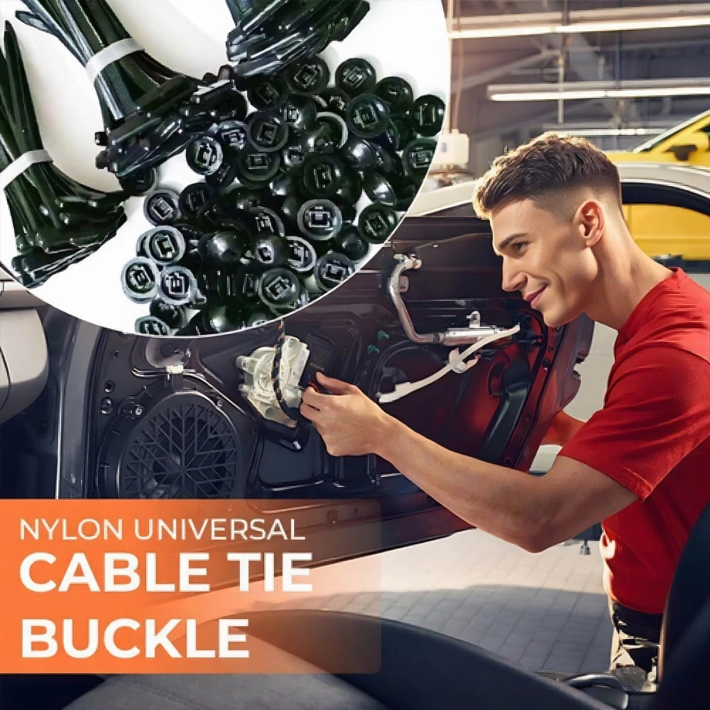 100 Pcs Nylon Universal Cable Tie Buckle With Pin & Button Design - New Multifunctional Nylon Zip Ties Plastic Cable Ties Tool Fasteners Car Body UV