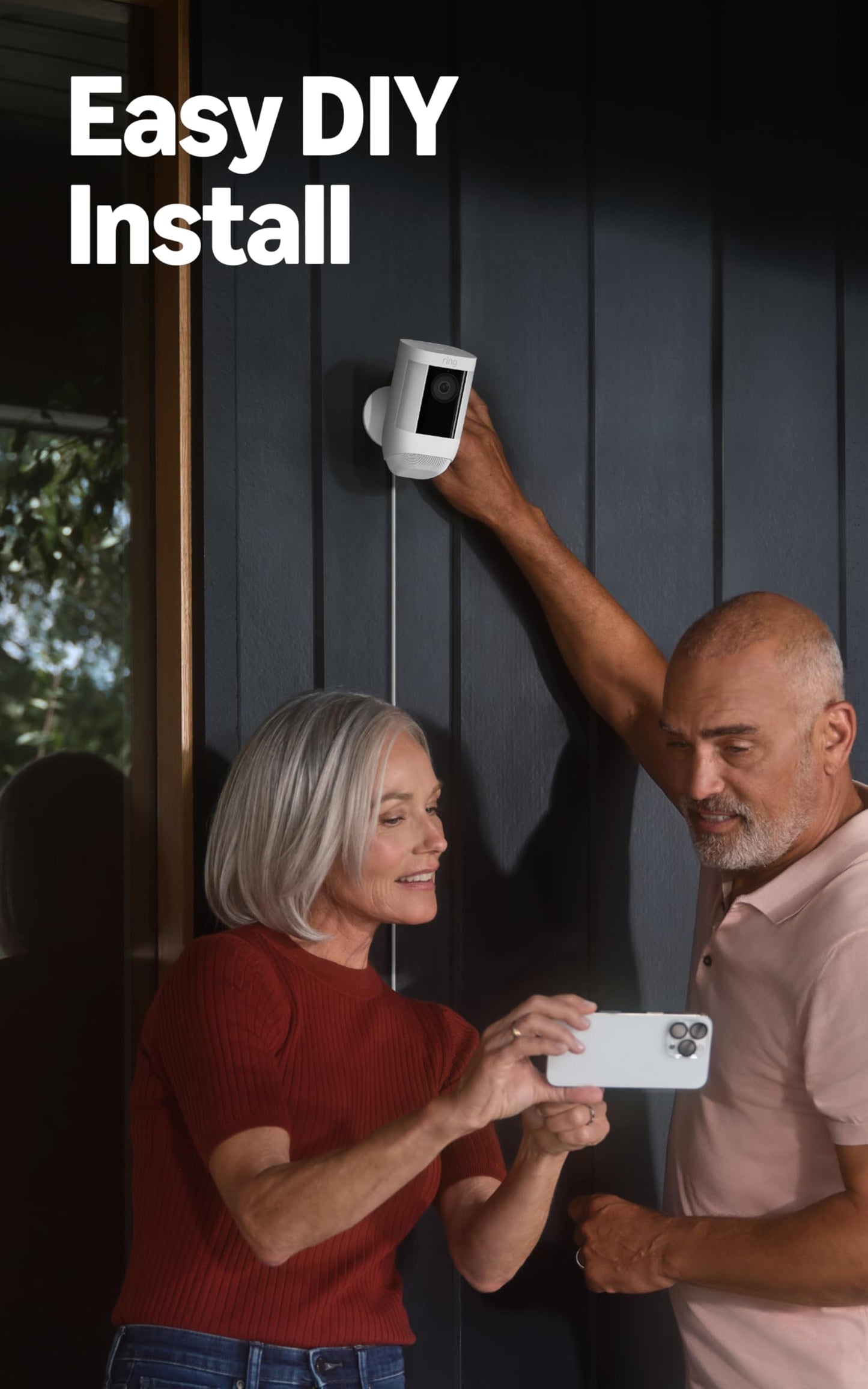 Ring Spotlight Cam Pro, Plug-In, Home or business security, Retinal 2K Video, Color Night Vision and Two-Way Talk with Audio+, Black